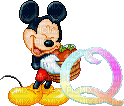 image encre animé effet lettre Q Mickey Disney edited by me - Бесплатный анимированный гифка