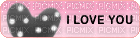 I love you black and pink polka dot heart - Gratis animeret GIF