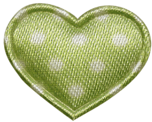 Polkadot Heart green - zdarma png