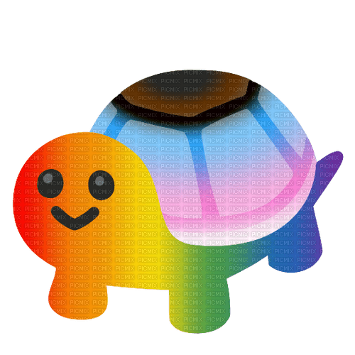 rainbow pride emoji turtle - zadarmo png