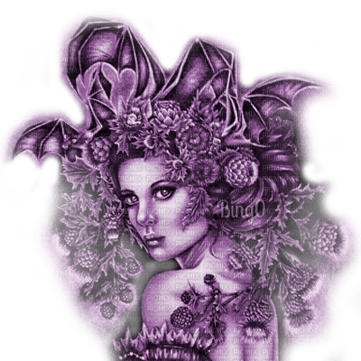 Y.A.M._Gothic Fantasy woman purple - бесплатно png