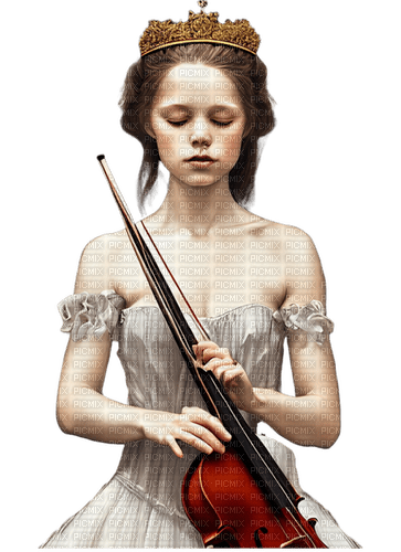 kikkapink fantasy girl vintage violin - 免费PNG