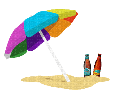 Animated Umbrella on Beach - Free animated GIF