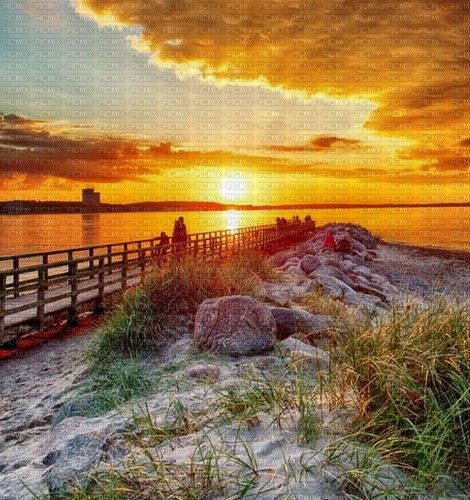 Rena Sonnenuntergang See Hintergrund - png gratis