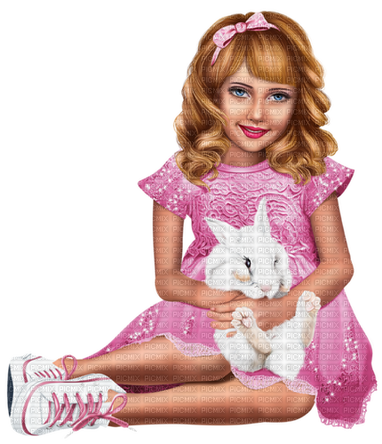 Girl with a rabbit. Easter. Spring. Leila - zadarmo png