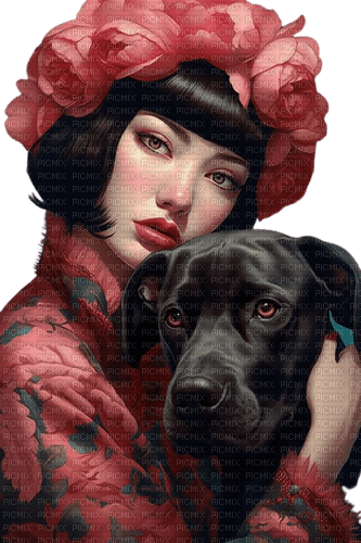 loly33 femme  chien - 無料png