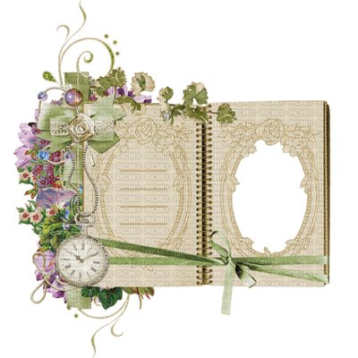 Kaz_Creations Deco Frames Flowers Frame Book - png gratuito
