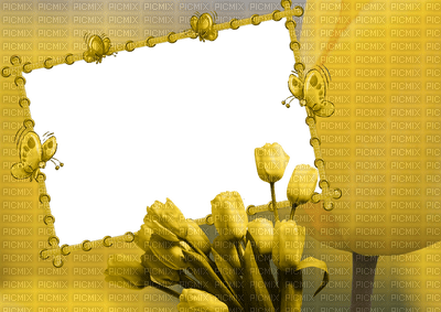 Cadre.Frame.Yellow.Tulipes.tulips.Victoriabea - besplatni png