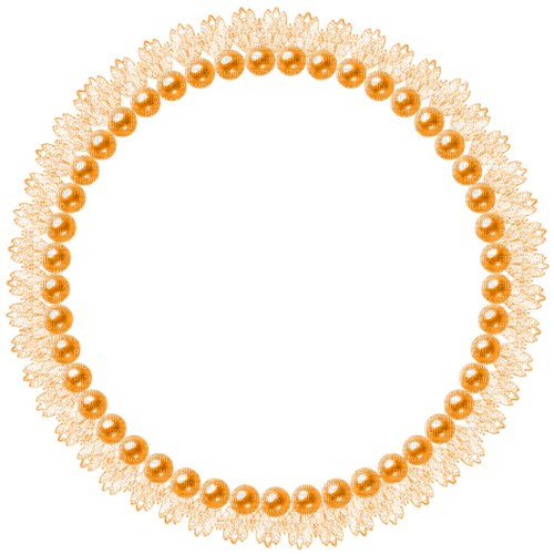 Orange Pearls Frame - ilmainen png