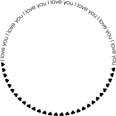 I love you circle frame - PNG gratuit
