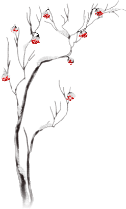 soave deco tree branch winter black white red - png gratis