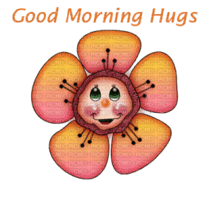 Good Morning Hugs Flower - Free animated GIF