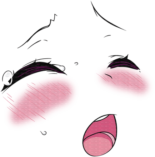 ahegao anime girl face - Free PNG