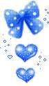 cute blue polka dot bow hearts - GIF animado gratis