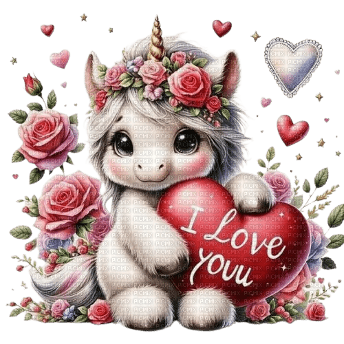 unicorn valentine - PNG gratuit