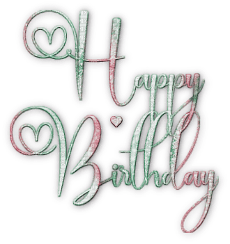 soave text birthday pink green - бесплатно png