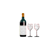 Bouteille de vin et verres - Free animated GIF