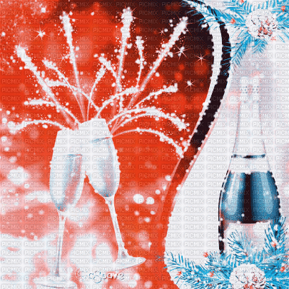 soave background animated new year  glass bottle - 免费动画 GIF
