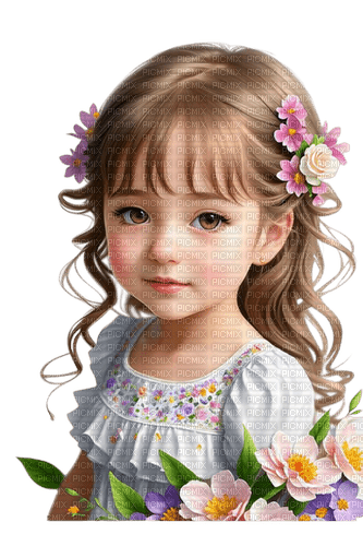 loly33 enfant printemps fleur - gratis png