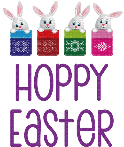 Kaz_Creations Easter-Text-Hoppy-Easter - безплатен png