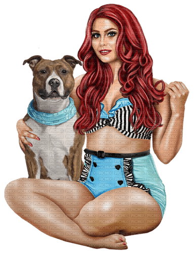 Woman, Summer, bikini, dog. Leila - kostenlos png