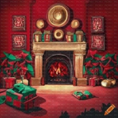 Christmas Fireplace - Free PNG