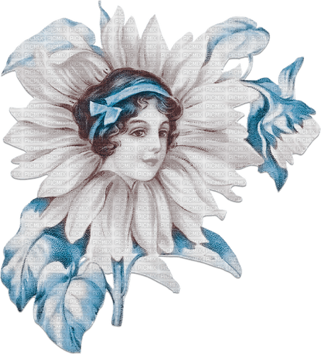 soave woman vintage fantasy flowers sunflowers - ücretsiz png