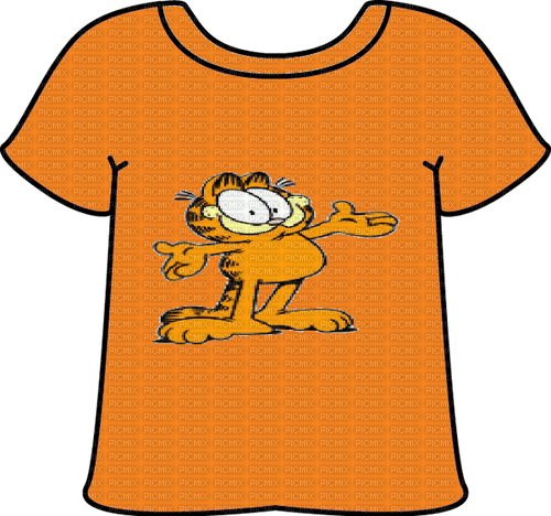 Orange Garfield T-shirt - gratis png