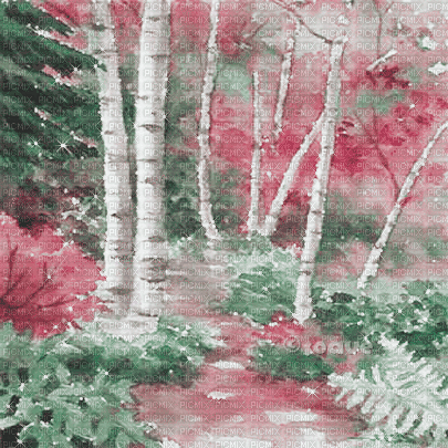 soave background animated autumn fantasy forest - Nemokamas animacinis gif
