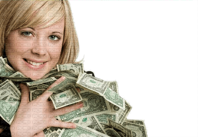 woman with money - PNG gratuit