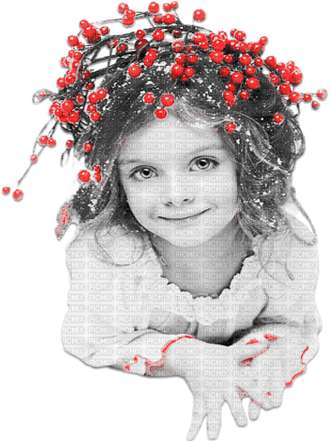 soave children girl branch winter christmas - Free PNG