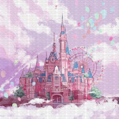Pink Castle Background - Безплатен анимиран GIF
