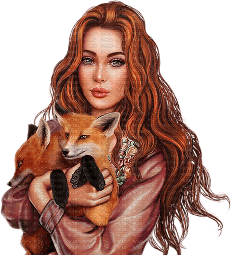 Woman, fox. Leila - kostenlos png