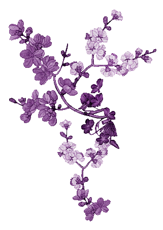 soave deco branch flowers animated purple - Free animated GIF