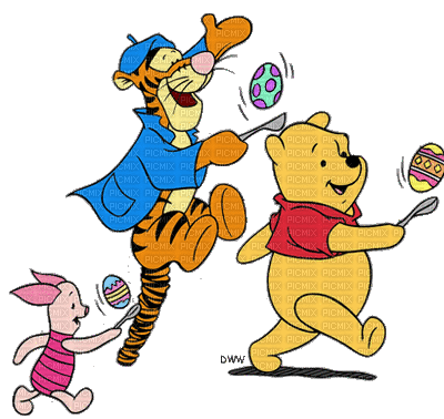 Easter - Pooh And Friends - Nemokamas animacinis gif
