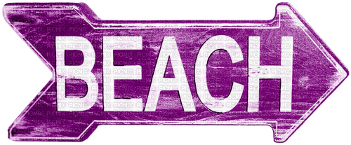 Beach.Sign.White.Purple - Free PNG