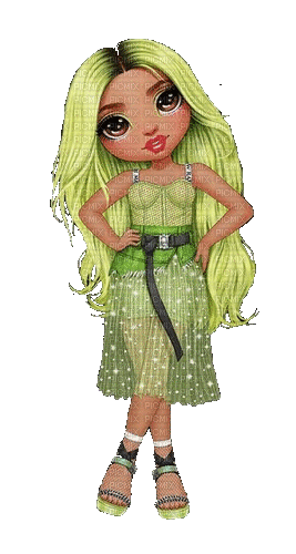 green dress girl patric doll Bratz - Darmowy animowany GIF