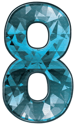 Kaz_Creations Numbers Number 8 Crystal Blue - zadarmo png