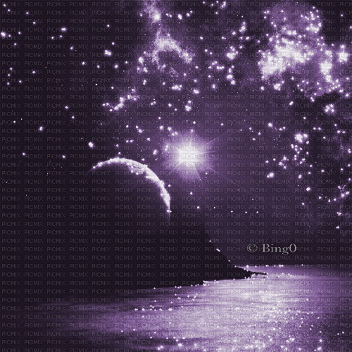 Y.A.M._Background stars sky purple - Бесплатный анимированный гифка