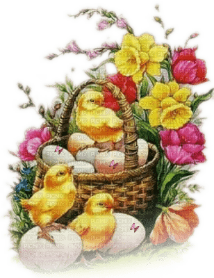SOAVE EASTER ANIMALS vintage pink yellow - 無料png