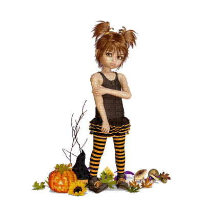 Kaz_Creations Dolls Cookie Halloween - Free animated GIF