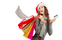 Christmas Santa woman shopping sunshine3 - kostenlos png