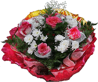 Bouquet of flowers with glitter - GIF animé gratuit