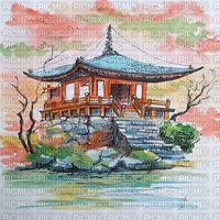watercolor japanese background - png grátis