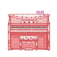 cute pink piano hearts pixel art lace - Free animated GIF