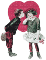 soave valentine couple chidren vintage heart - ücretsiz png