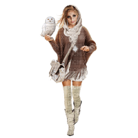 loly33 femme hiver chouette - zdarma png