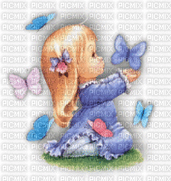 girl/butterfly /blue - 無料のアニメーション GIF