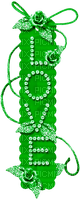 Text.Love.Roses.Green - darmowe png