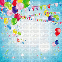 soave background animated birthday blue rainbow - Free animated GIF